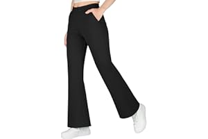 BIG ELEPHANT Leggings a Zampa per Ragazze Tasche Laterali e Fascia Elastica – Pantaloni Sportivi per Bambine attive