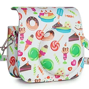 CAIUL Compatible Mini 9 Groovy Camera Case Bag for Fujifilm Instax Mini 8 8+ 9 Camera - Donuts & Ice Cream