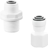 Qrity 1 Piece Straight Adapter 1/4" to 3/8" Female/Male Thread, Connector Accessories, Pipe Connector, Quick Water Filter Con