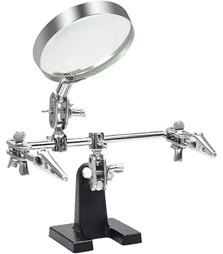 Supporto Saldatura Terza Mano Con Lente D'Ingrandimento - Per PCB, Gioielli, Riparazioni