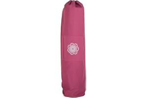 ‎BODHI Bodhi SURYA BAG COTTON | Yogatasche groß für Schurwollmatten & Yogamatten | Tasche aus 100% Baumwolle im XL-Format | Sporttasche mit Mandala Design | aubergine