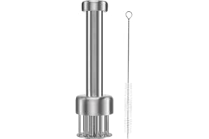 Dedjgoo Meat Tenderizer Needle Tool, Sharp Needle Restaurant BBQ Marinade Flavor Stainless Steel Meat Tenderizer Ergonomic for Kitchen Cooking Chicken Breasts Steak, Pork, Chicken, Fish, Beef