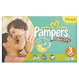 Pampers Windeln Baby Dry Gr.3 Midi 4-9kg Megapack, 136 Stück