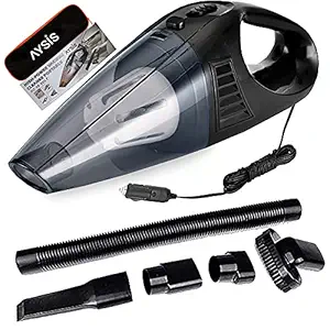 AYSIS Plastic Powerful Portable and Corded High Power for Quick Car Cleaning, DC 12V, 120W 5000PA, Multipurpose Handheld Wet and Dry Vacuum Cleaner for Car (Black)