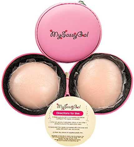 MySassyGal Silicone Breast Petal Cover-Ups (1 Pair)- Thin, Reusable, Hypoallergenic Pasties (Nude)