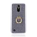 Produktbild Everainy LG K10 2017 Hülle Silikon Bumper Gummi Cover mit Ring 360 Grad Ständer Hüllen Kompatibel für LG K10 2017 Handyhülle Stoßfest TPU Stoßstange Schutzhülle (Grau)