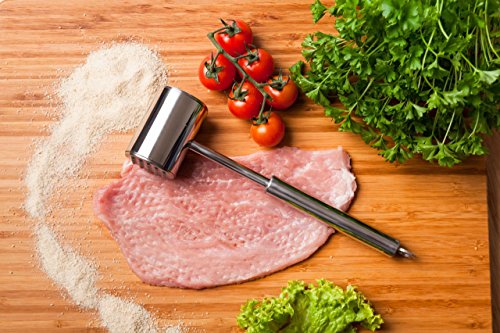 WELLGRO® Fleischklopfer 26 cm – Edelstahl 18/10 – Fleischhammer – Schnitzelklopfer – Steakhammer – Küchenhelfer - 5