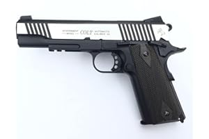 CYBERGUN Colt 1911 Rail Gun Bicolor GBB CO2 (6mm) | Pistola de Airsoft (balines de PVC). Arma Co2. Calibre 6mm