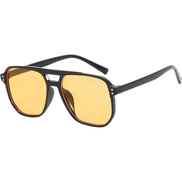 Lunettes De Soleil Rétro Années 70 Vintage - Modèle Carré Surdimensionné Double Pont Pour Hommes Et Femmes