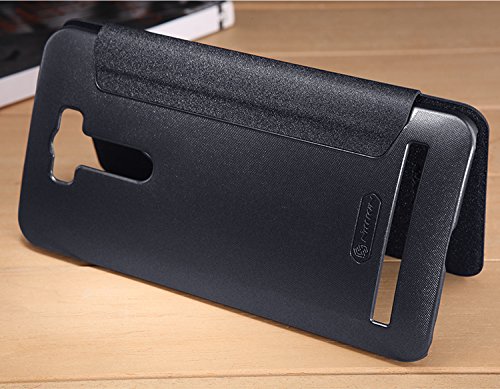 TopAce High quality PU cuero funda flip cover caso para Asus Zenfone 2 Laser ZE601KL 6 0 pulgadas  Negro 