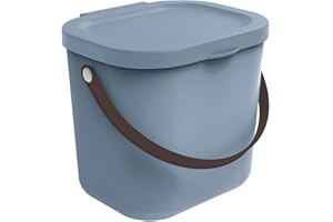 Rotho Babydesign Mini-Windelsammler YUMA aus recyceltem Kunststoff, hygienisch & umweltfreundlich – mit Deckel & Tragegriff, blau, 6 Liter