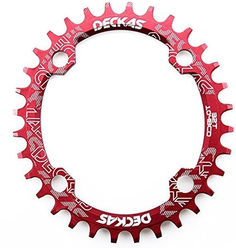 Mountain Bike Bicycle Chainwheel Single Chainring Aluminum Alloy BCD 104mm Repair Bicycle Parts Bielas Bicicleta Gear Pedivela (Black, Oval 32T)