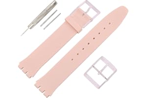 MMBAY 16MM Ultra-Thin Ladies Rubber Watch Band Compatible Swatch Replacement Silicone Watch Strap Waterproof Watch Wristband for Women SFK360 SFK397 and so on