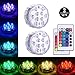 Produktbild HUALEMEI Unterwasser Licht 10-LED RGB 16 Farben Unterwasser Beleuchtung mit Fernbedienung für Whirlpool, Badewanne, Brunnen, Aquarium, Vase Base, 2 Stück