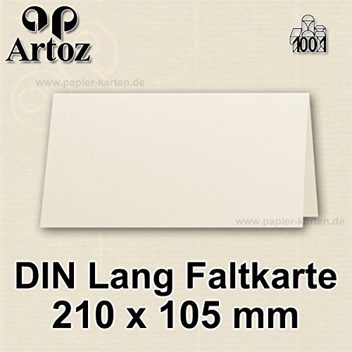 25x original ARTOZ DIN Lang Faltkarten – hochdoppelt – 220 g/m² // SERIE 1001 // Chamois – gerippt! // 210 x 105 mm +alle Farben - 2