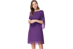 GRACE KARIN Robe en Mousseline de Soie à Manches 3/4 pour Femme
