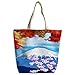 Produktbild Violetpos Benutzerdefiniert Canvas Handtasche Einkaufstaschen Umhängetasche Schultasche Schöner Berg Fuji Snow Mountain Blue