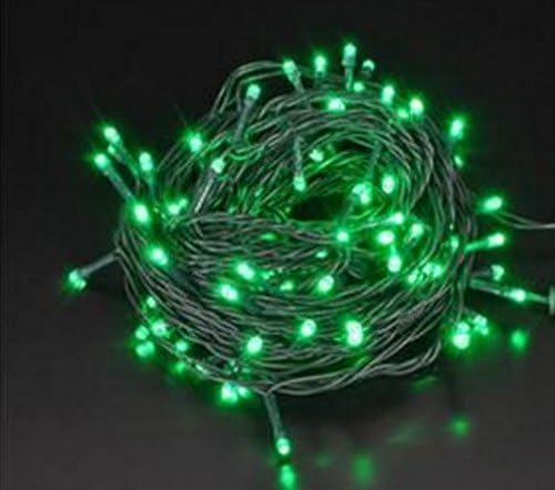 Fairy Lights 100 Green Indoor LED String Lights 10m/33ft Lit length - 8 Functions - Ideal for Christmas Tree, Festive, Wedding/Birthday Party Decorations (black Cable)
