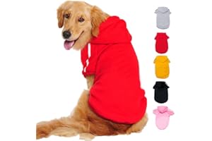 Ducomi Felpa Cane Cappuccio 100% Cotone - Maglia Cani Taglia Piccola - Vestiti per Cani di Tutte Le Razze e Taglie - Morbido e Delicato Pullover Tinta Unita da XS a 9XL (Red, XL)