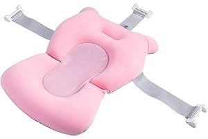RURUNKLEE Baby Bath Pad, Baby Bath Cushion Bath Seat Support Pad Bath Pad Floating Soft Baby Bath Pillow Anti-Slip Bath Tub Cushion for 0-12 Month
