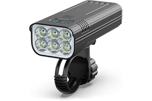 WASAGA Bike Headlight, USB Rechargeable Bicycle Lights Waterproof Mountain Bike Front Light with 5 Hours High Mode 3000 Lumens 5 Modes Headlamp for Cycling Safety