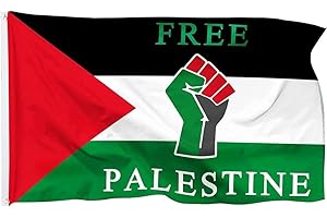 Hrippy Palestine Country Free Fist Fist Polyester Palestina Panner Flagas para Decoraciones De Jardín Aire Libre
