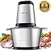 Produktbild Amzchef Zerkleinerer Elektrisch Universalzerkleinerer mit Starker Motor, 2 L Edelstahlschüssel, 2 Geschwindigkeitsstufen | 300W Multizerkleinerer für Fleisch,Zwiebeln, Obst, Gemüse und Babynahrung