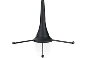 Tornado TODPSC043 Klarinettenständer - Klappbares Stativ für Bb-Klarinette - Kunststoff-Kegel - 3 Beine aus Stahl - Sehr platzsparend - Farbe: Schwarz