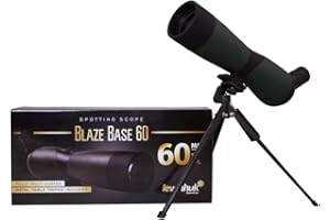 Catalejo Portátil Levenhuk Blaze Base 60 con Óptica de Vidrio BK7, Trípode Metálico de Mesa y Estuche, para Observar la Vida Silvestre, Paisajes Urbanos y Naturales