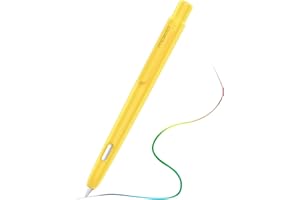 MoKo Holder Case Compatible with Apple Pencil 2nd Generation, Retractable Protective Apple Pencil Cover with Sturdy Clip, Hard PC Apple Pencil Case, Support Double-Tap, Yellow