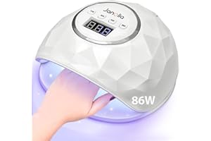 Janolia Lampada LED UV 86W, Lampada Unghie LED UV Professionale per Manicure/Pedicure, 4 Timer 10/30/60 / 99S per Semipermanente e Ricostruzione Gel, con Sensore Automatico Forno Unghie