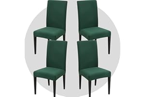 ZHILING Stuhlhussen Bezüge Set von 4 Super Fit Stretch abnehmbare waschbare Esszimmerstuhl Protector Cover Sitzbezug für Hotel, Esszimmer, Zeremonie, Bankett Hochzeitsfeier（Grün）