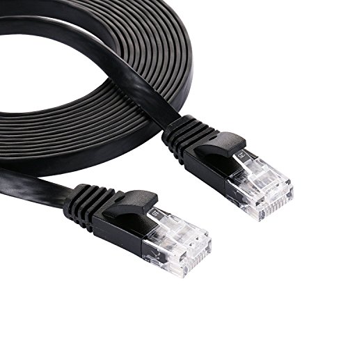 Cat 6 Ethernet Cable 10 ft (5 PACK) (At a Cat5e Price but Higher Bandwidth) Cat6 Internet Network Cable Flat - Ethernet Patch Cables Short - Computer Lan Cable With Snagless RJ45 Connectors