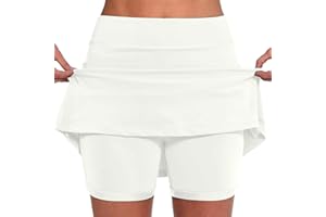 SDERG Tennis Skirt with Shorts and Pockets, High Waisted Women's Tennis Skirts Lightweight Athletic Workout Golf Yoga Skorts Shorts Womens Quick Dry Sports Shorts Running Skirts 2024