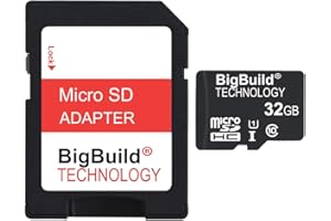 BIGBUILD TECHNOLOGY 32GB 80MB/Sec MicroSD Memory Card For VTech Kidizoom Camera, SD Adapter included