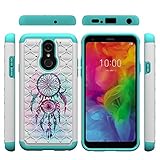 BONROY LG Q7/ Q7 Plus Case Glitter, Sparkling Premium [2 in 1 Layers Protection] Hybrid Glitter Bling Bling Shiny Crystal Pattern TPU Silicone Back Phone Case Cover - (YB-Flash Pink Gold)