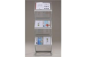 JLSUN Prospektständer 6 Ebenen Faltbar, Aluminum, mit Tragtasche, Prospekthalter Katalogständer Flyerständer Infoständer JL3527