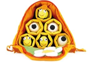 TimeTEX - Fabric model "Beehive" | Child-friendly model of a beehive, for understanding nature and development of bees | Contents: beehive, 6 x soft toys, dimensions: approx. 21 cm x 37 cm x 9 cm