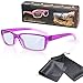 Produktbild SJ3D Passive 3D Brille für Kinder – Lila / Transparent - Polfilterbrille zirkular polarisiert - Für RealD 3D Kino & TV: LG Cinema 3D Philips Easy 3D Telefunken Toshiba 3D Natural Vizio 3D und 3DTVs von SONY Grundig Panasonic Hisense CMX uvm. - Inkl. Mikrofaser Brillenbeutel und Putztuch
