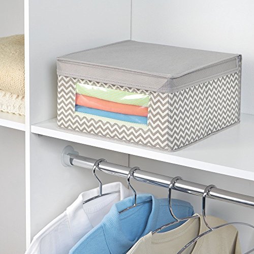 InterDesign 04271EU Chevron Weicher Aufbewahrungskasten, große Box, taupe / naturfarben - 2