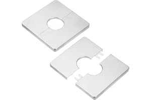 M METERXITY 2-pack väggdelad fläns, för 1 tum/25 mm OD rör ABS täckplatta fyrkantig självhäftande VVS täckplattor för vattenrör/kran [silverton]