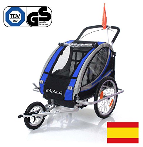 Anhänger Fahrrad Aluminium ebikeco 7 Komfort, Aussetzung, Garantie Spanien blau