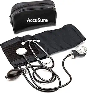blood pressure monitor Accusure Aneroid BP Monitor with Professional Stethoscope, Black