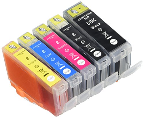 Prestige Cartridge PGI-5 CLI-8 10-er Pack Druckerpatronen für Canon Pixma MP500, MP530, MP600, MP600R, MP610, MP800, MP800R, MP810, MP830, MP950, MP960, MP970, iP4200, iP4300, iP4500, iP5100, iP5200, iP5200R, iP5300, schwarz / photoschwarz / cyan / magenta / gelb