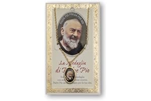 F.LLI BONELLA Fratelli Bonella | Medaglia Padre Pio e Biglietto con Preghiera | Made in Italy