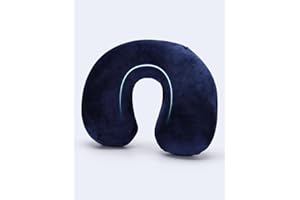 Pitasha Nadmuchiwana poduszka podróżna, poduszka pod szyję, miękka, aksamitna, nadająca się do prania, poduszka do drzemki w kształcie litery U, kompaktowa, przenośna poduszka podtrzymująca głowę i