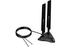 TREADALT-TEC Dual Band 2.4GHz 5GHz 5.8Ghz RP-SMA Gaming WiFi 6E 802.11ac/ax Wireless Antenna with Magnetic Base for Intel AX201 AX200 PCIe NGFF WiFi USB Card PC Desktop PCIe WiFi Card Wireless Network Router
