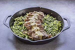 Beverlion Pre-Seasoned Cast Iron Skillet with Double Handle Fry pan 10.5 inch Safe Cookware Stovetop,