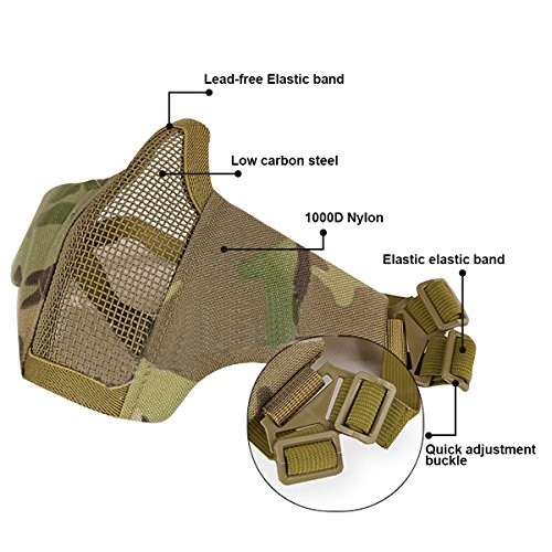GES Tactical Foldable Half Face Mask Outdoor Equipment Mask Protective Mesh Riding Breathable Mask for Airsoft Paintball CS with Adjustable Belt Strap (CP) reviews GES Tactical Foldable Half Face Mask Outdoor Equipment Mask Protective Mesh Riding Breathable Mask for Airsoft Paintball CS with Adjustable Belt Strap (CP)