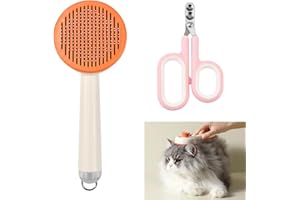 HEKOBAG Kit Toilettage Chat - Brosse Autonettoyante Poil Long Coupe Griffes Chiens Chats